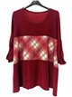 Blusa fluida combinada cuadros talla grande