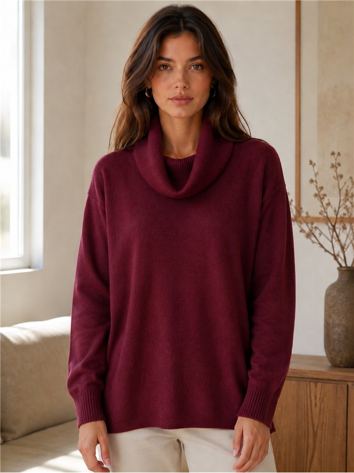 Jersey cuello vuelto básico talla grande