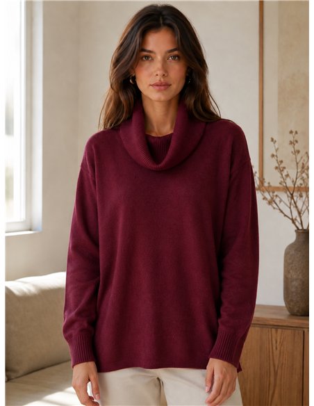 Jersey cuello vuelto básico talla grande