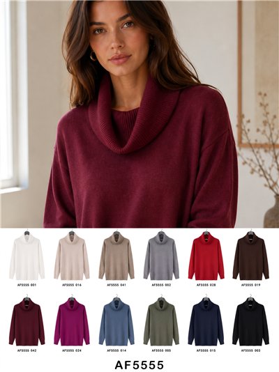 Jersey cuello vuelto básico talla grande 2