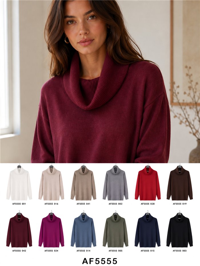 Jersey cuello vuelto básico talla grande