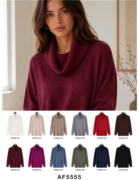 Jersey cuello vuelto básico talla grande