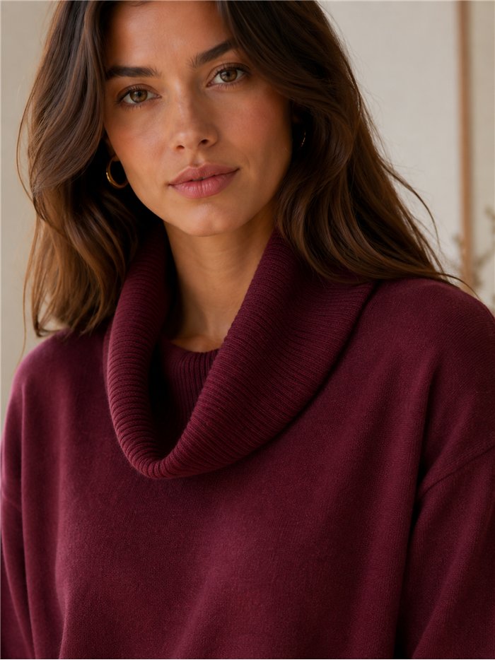 Jersey cuello vuelto básico talla grande