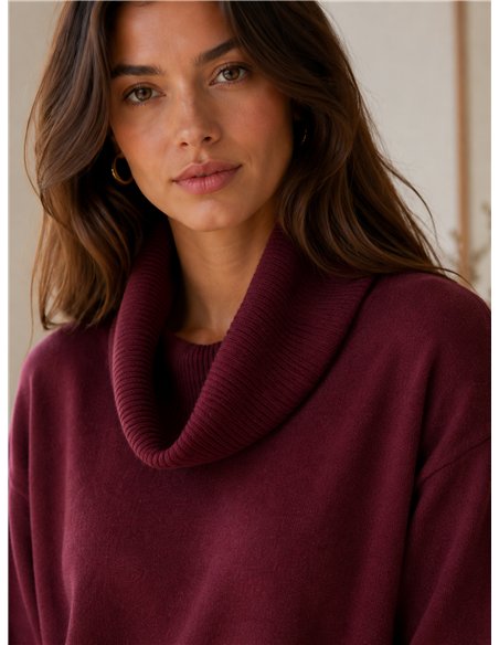 Jersey cuello vuelto básico talla grande