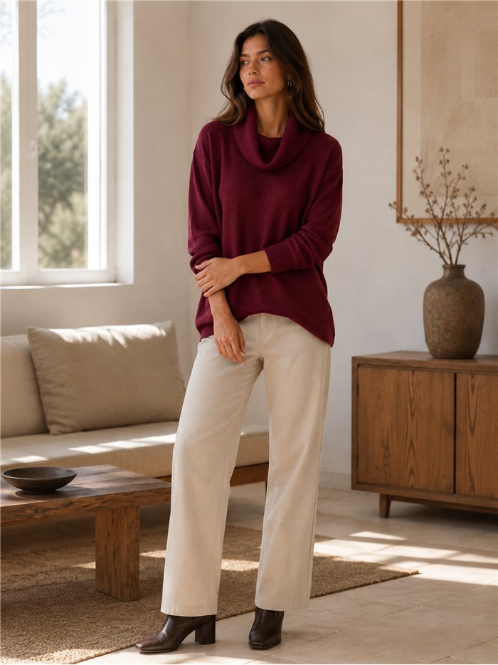 Jersey cuello vuelto básico talla grande