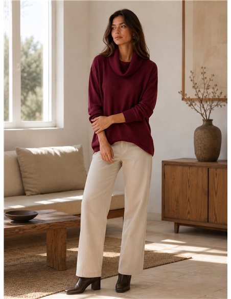 Jersey cuello vuelto básico talla grande