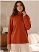 Jersey amplio cuello vuelto punto fino