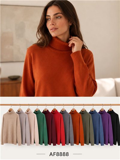 Jersey amplio cuello vuelto punto fino 2