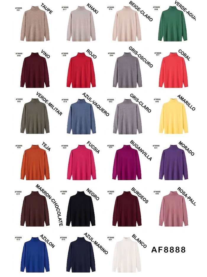 Jersey amplio cuello vuelto punto fino