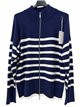 Chaqueta punto amplia rayas cremallera