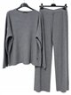 Conjunto jersey amplio punto canalé y pantalón