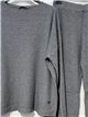Conjunto jersey amplio punto canalé y pantalón