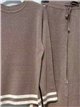 Conjunto jersey amplio detalle rayas y pantalón