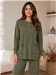 Conjunto jersey amplio punto con bolsillos y pantalón