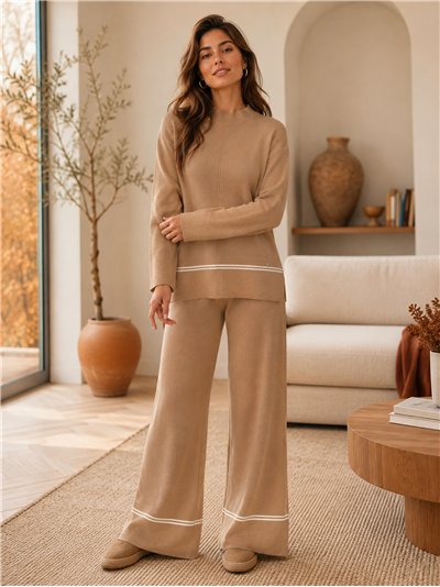 Conjunto jersey punto rayas contraste