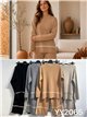 Conjunto jersey punto rayas contraste