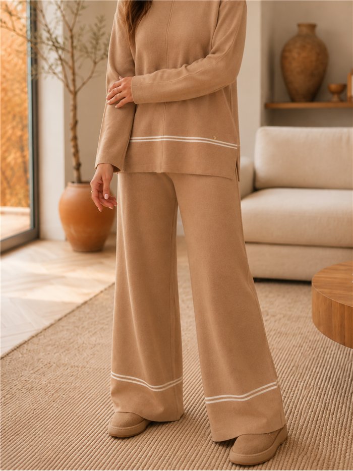 Conjunto jersey punto rayas contraste