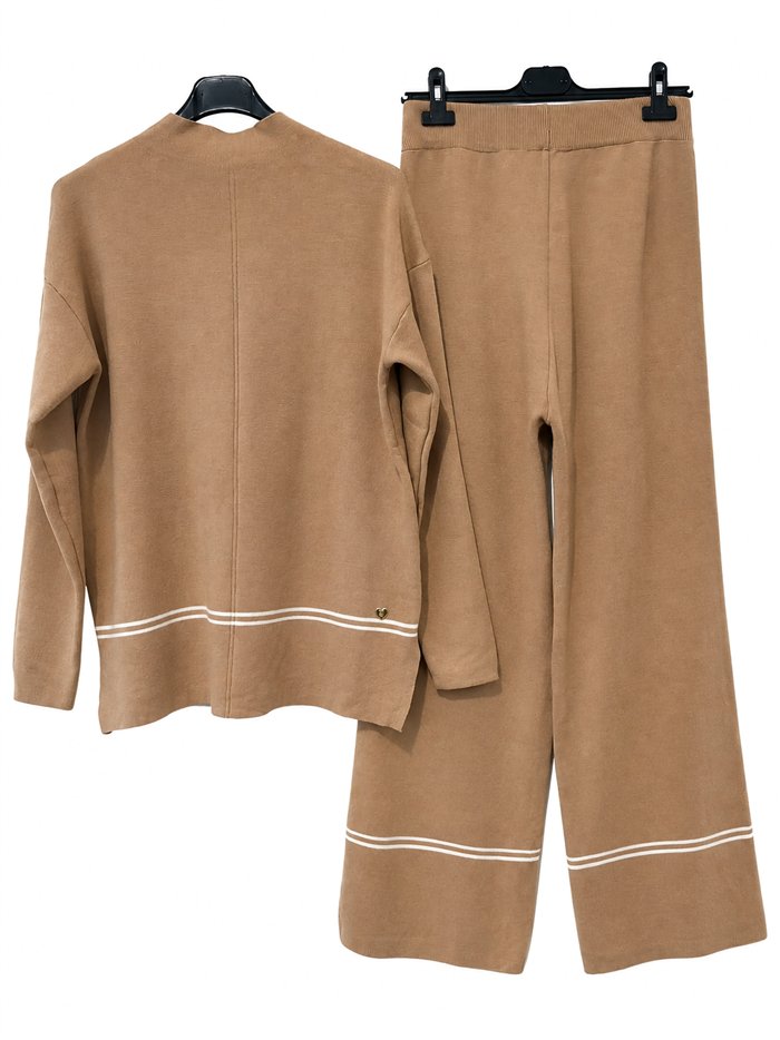 Conjunto jersey punto rayas contraste