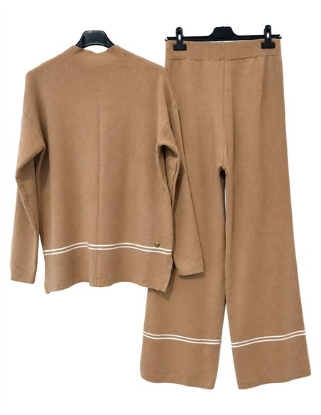 Conjunto jersey punto rayas contraste