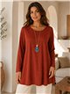 Blusa lycra talla grande con collar