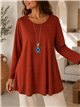 Blusa lycra talla grande con collar