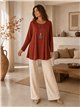 Blusa lycra talla grande con collar
