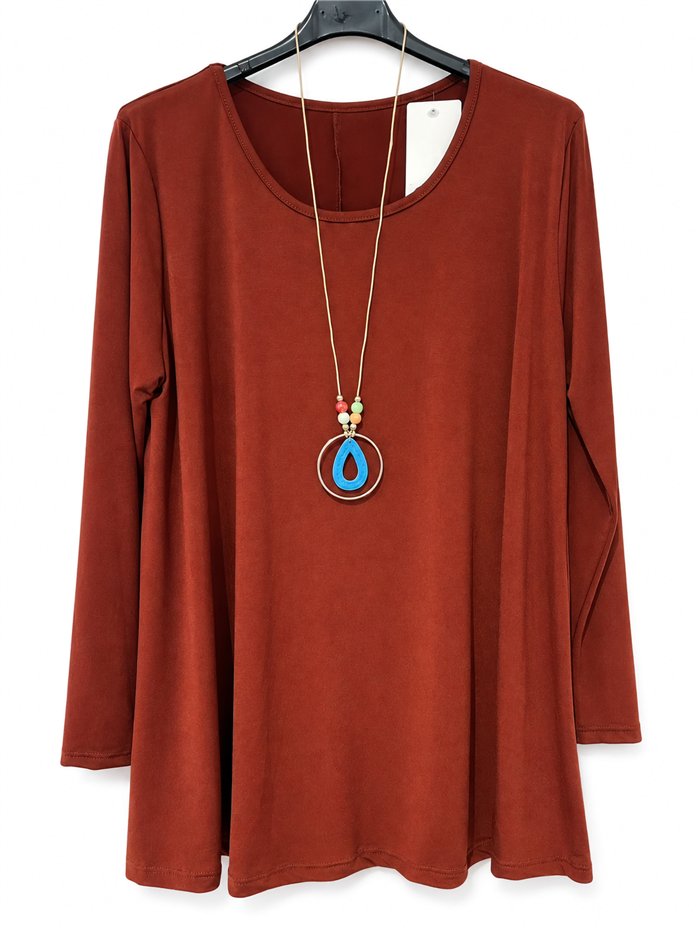 Blusa lycra talla grande con collar