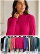 Jersey canalé cuello alto con mini lentejuelas