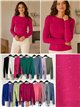 Jersey canalé cuello redondo con mini lentejuelas