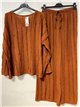 Set aus locker sitzender, strukturierter Bluse und Hose in Übergröße