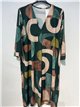Vestido lycra estampado geométrico talla grande