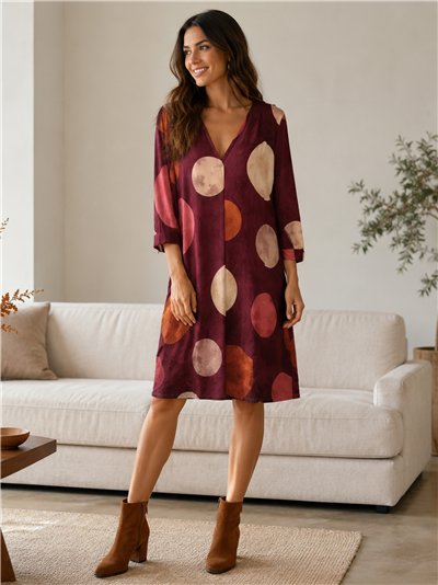 Vestido lycra estampado lunares talla grande