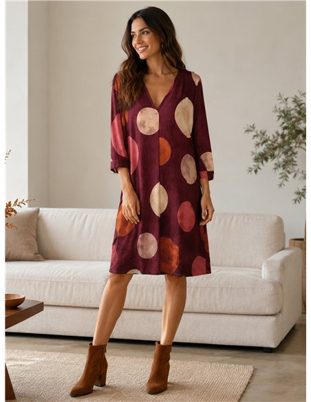 Vestido lycra estampado lunares talla grande