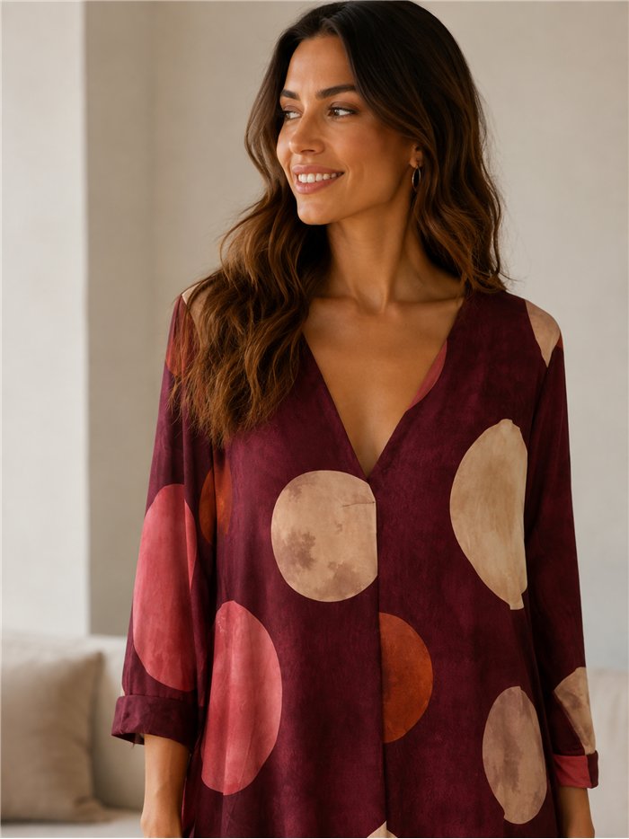 Vestido lycra estampado lunares talla grande