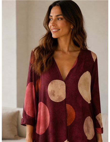 Vestido lycra estampado lunares talla grande