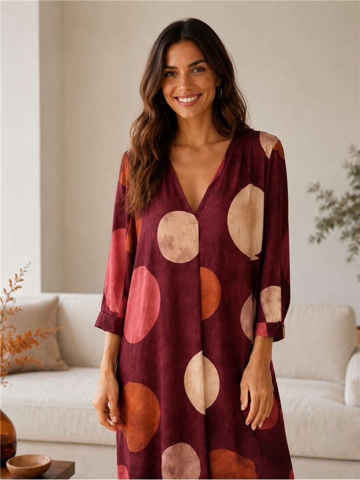 Vestido lycra estampado lunares talla grande