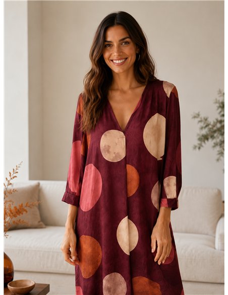 Vestido lycra estampado lunares talla grande