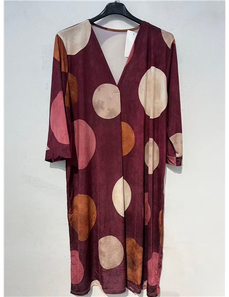 Vestido lycra estampado lunares talla grande
