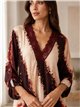 Blusa estampada encaje talla grande
