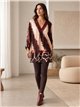 Blusa estampada encaje talla grande