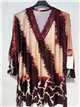 Blusa estampada encaje talla grande