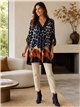 Blusa estampada leopardo encaje talla grande