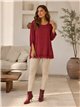 Blusa lisa encaje talla grande