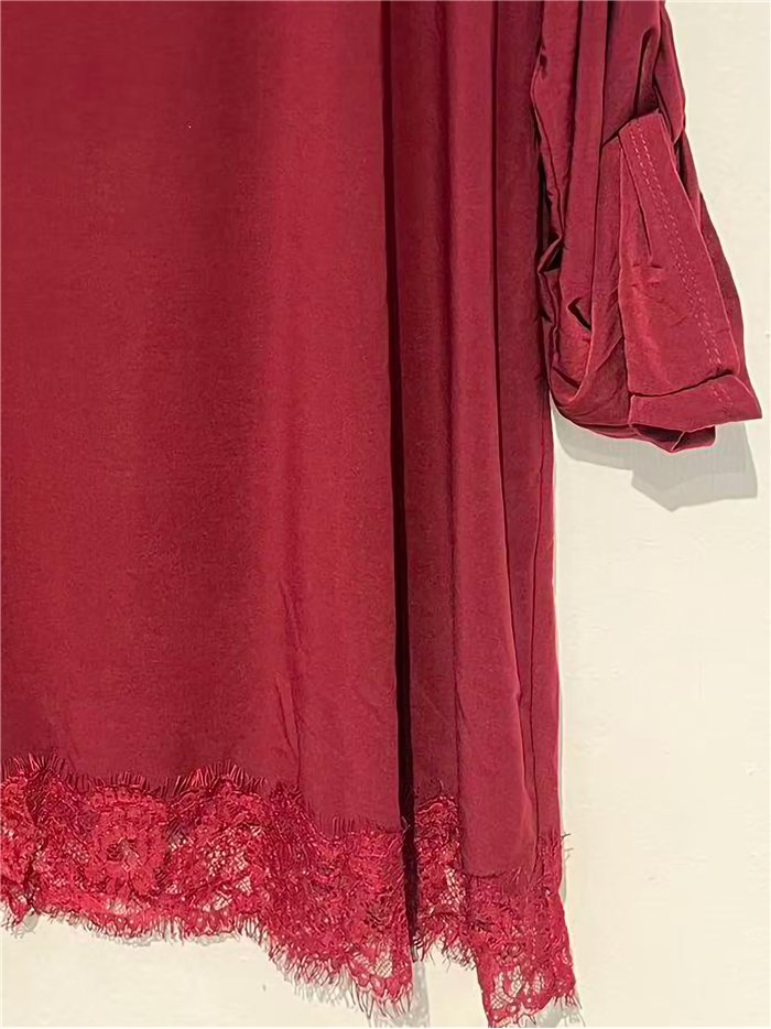 Blusa lisa encaje talla grande