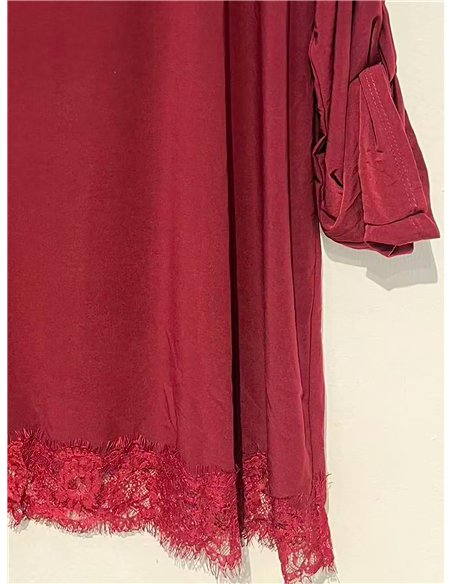 Blusa lisa encaje talla grande