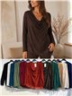Blusa drapeada asimétrica encaje talla grande