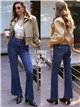 Jeans flare costura frontal