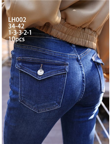 Jeans flare costura frontal