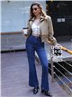 Jeans flare costura frontal