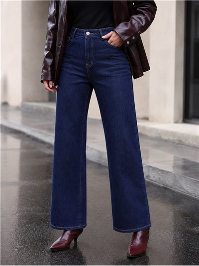 Jeans wide leg azul índigo
